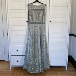 Indian Dress
Long light green gold sequin embellished dress